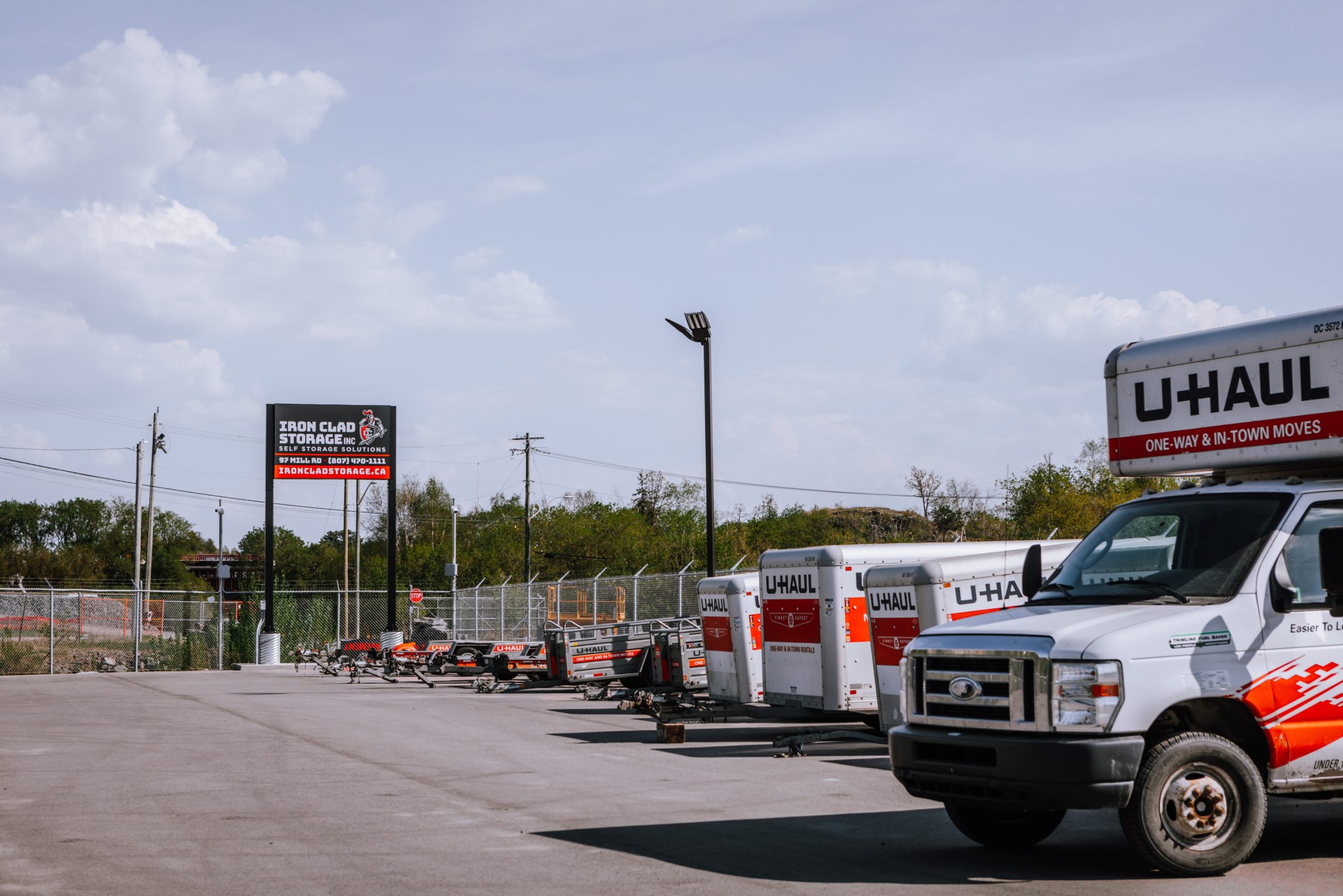 Uhaul trucks with sign